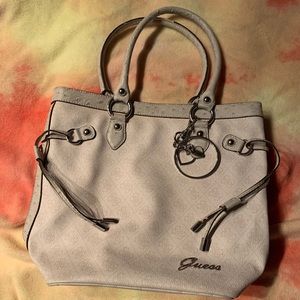 Guess Shoulder Bag Minogram Ostrich Embossed